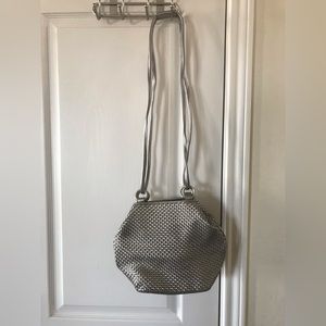 Tandem Bags of California woven silver leather shoulder bag